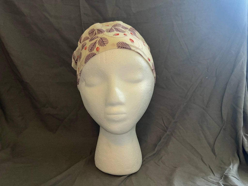 Strawberry Clover Ponytail Scrub Cap: Euro Bouffant Cotton Surgical Hat