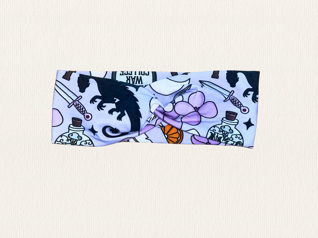 Fourth Wing Fantasy Dragon Romantasy Book Print Twist Headband
