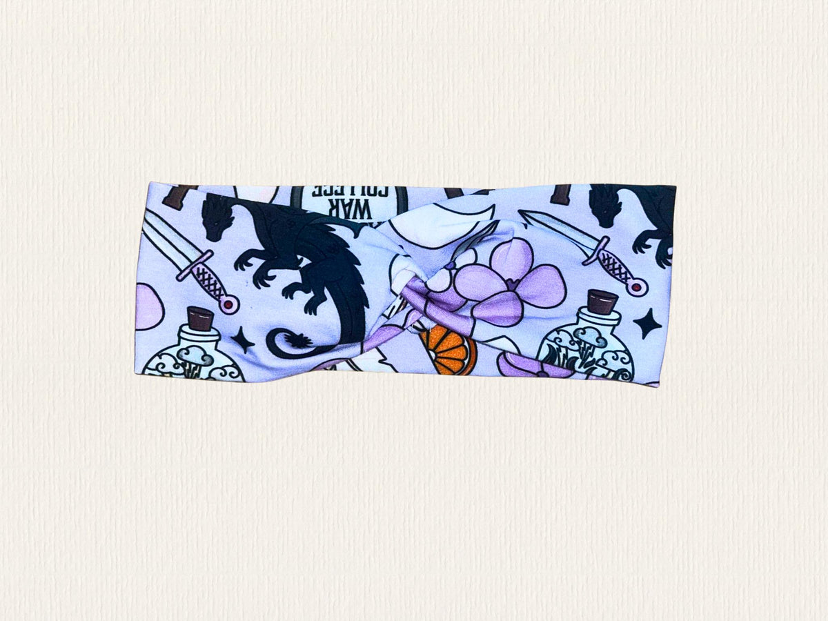 Fourth Wing Fantasy Dragon Romantasy Book Print Twist Headband