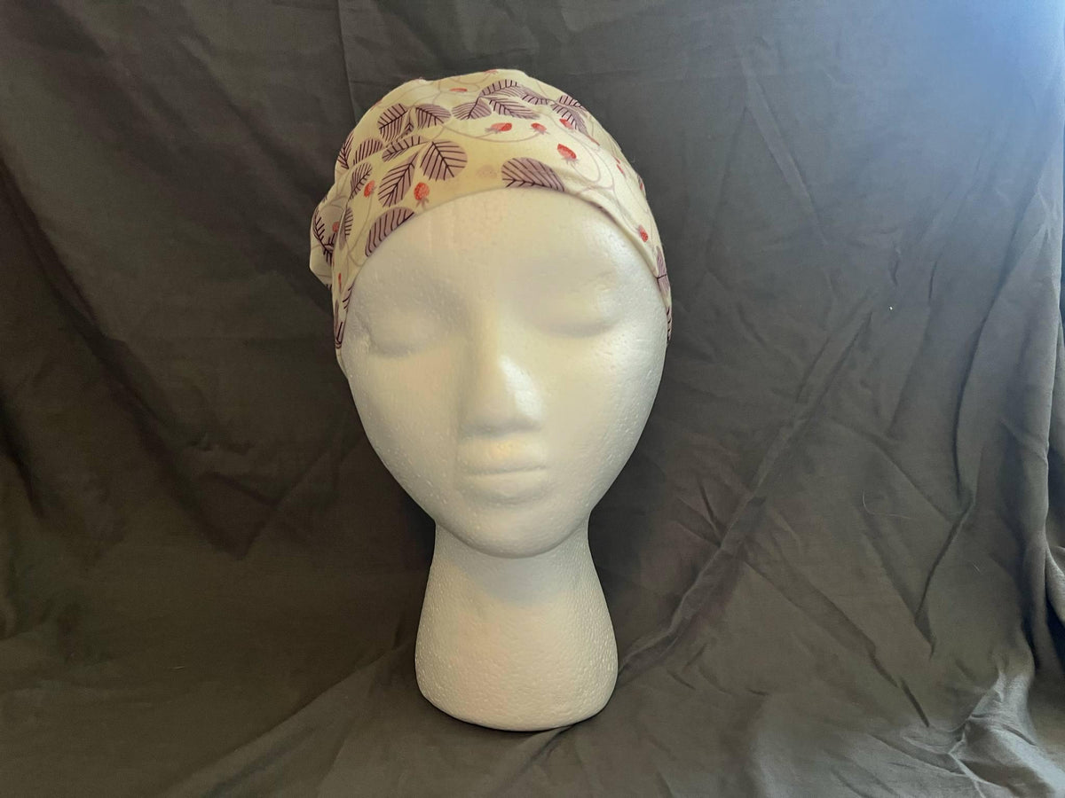 Strawberry Clover Ponytail Scrub Cap: Euro Bouffant Cotton Surgical Hat