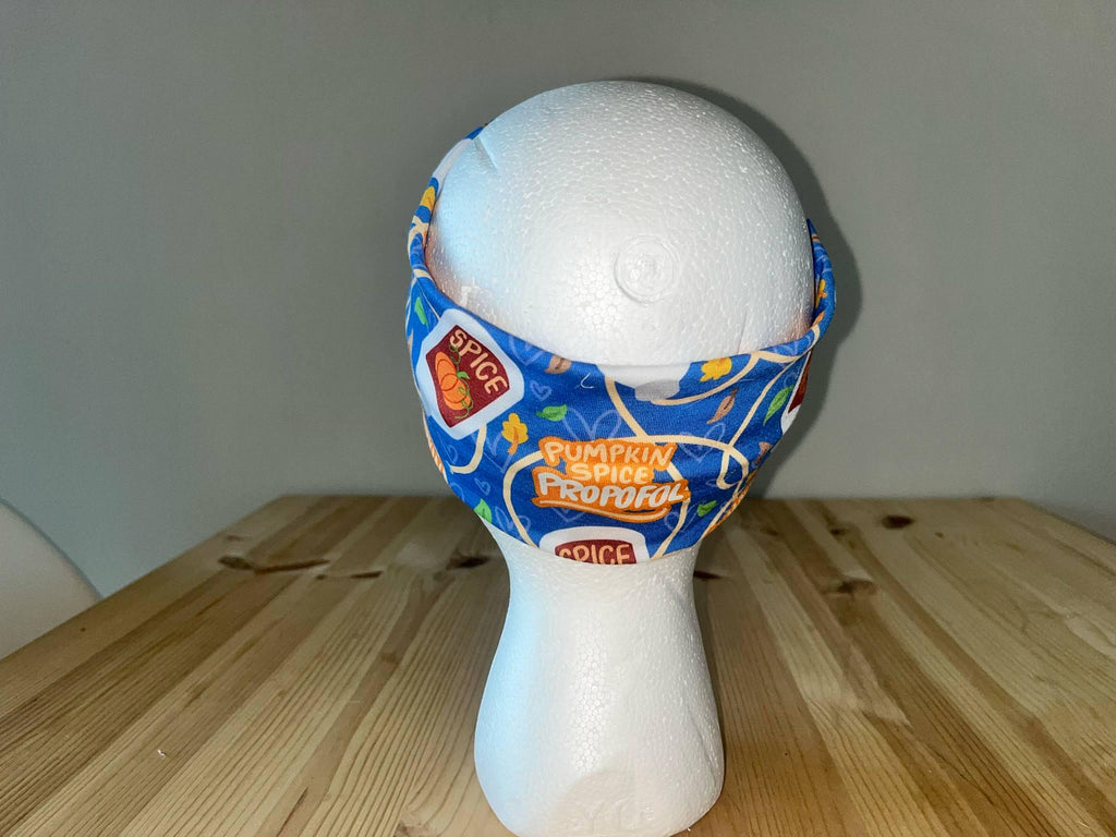 Pumpkin Spice Propofol Print Headband: Funny Healthcare Turban