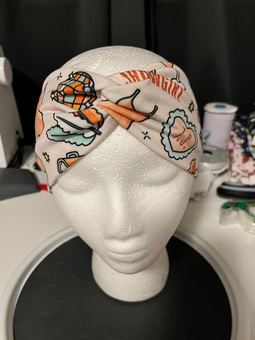 Showgirl Popstar Music Celebrity Print Twist Headband