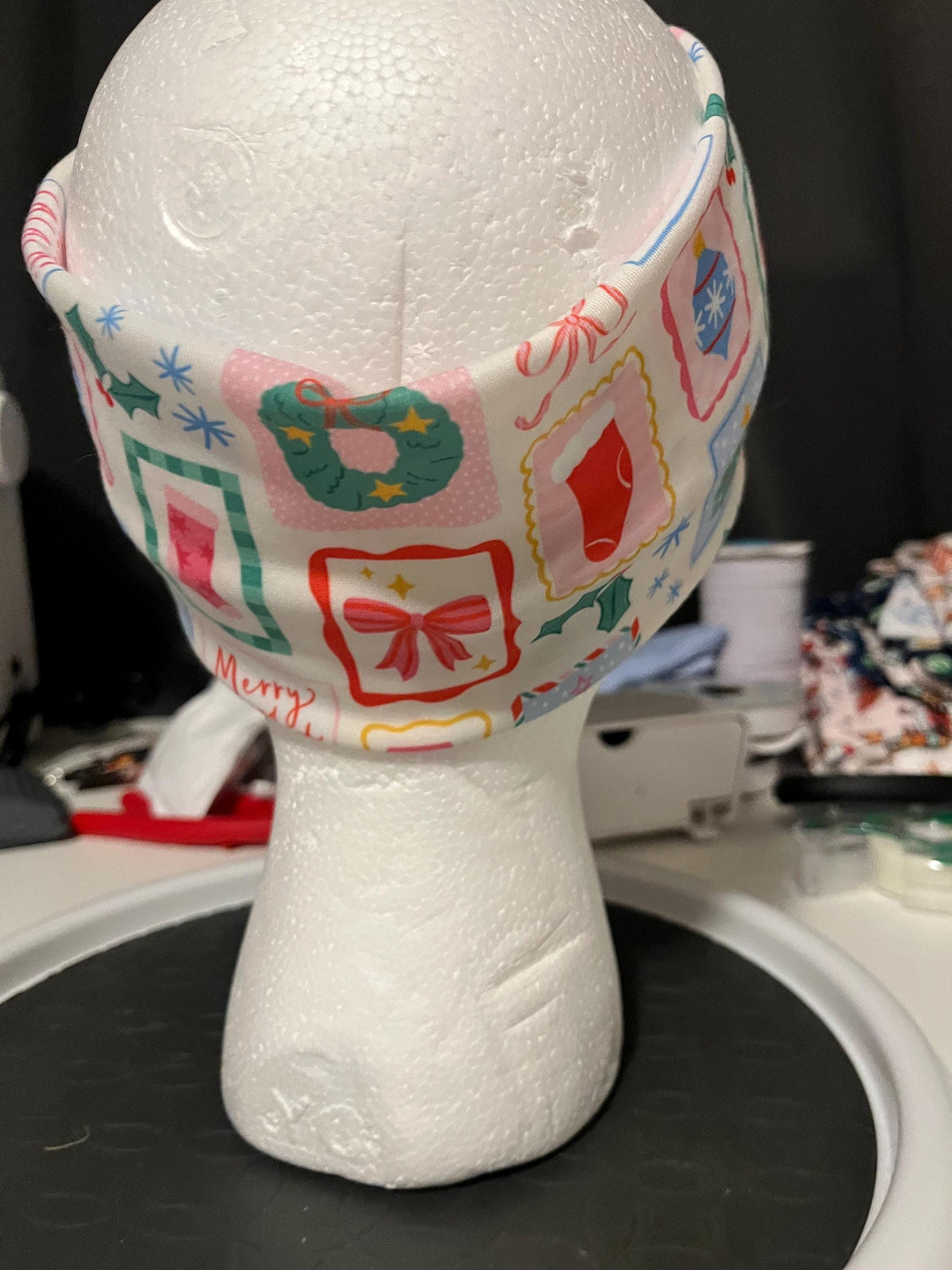 Christmas Postage Stamp Pistcard Print Twist Headband