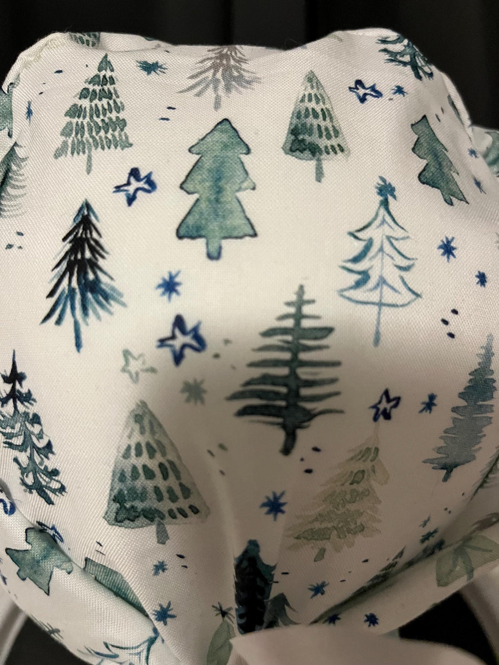 Christmas Tree Pine Tree Winter Watercolor Euro Ponytail Scrub Cap