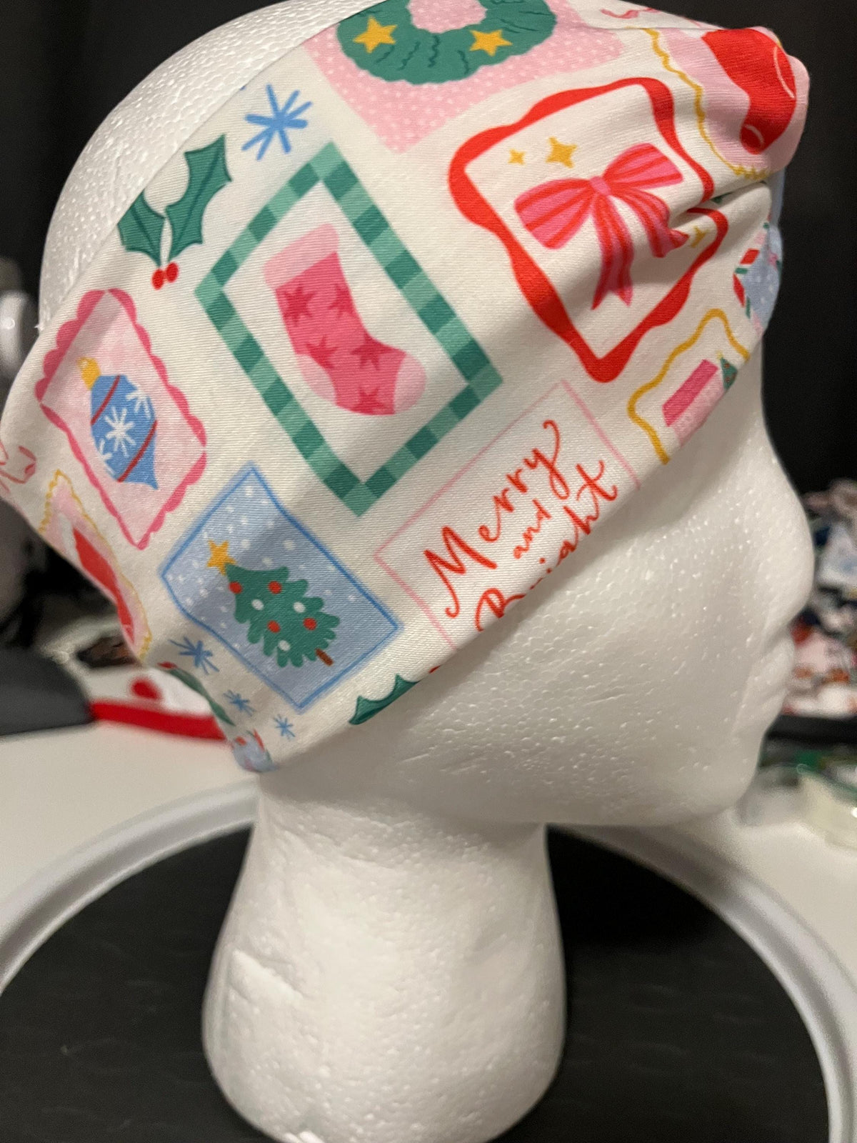 Christmas Postage Stamp Pistcard Print Twist Headband