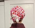 Lips Kisses Pink Valentines Print Euro Ponytail Scrub Cap