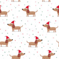 Christmas Pets Dachshund Dog Winter Print Euro Ponytail Scrub Cap
