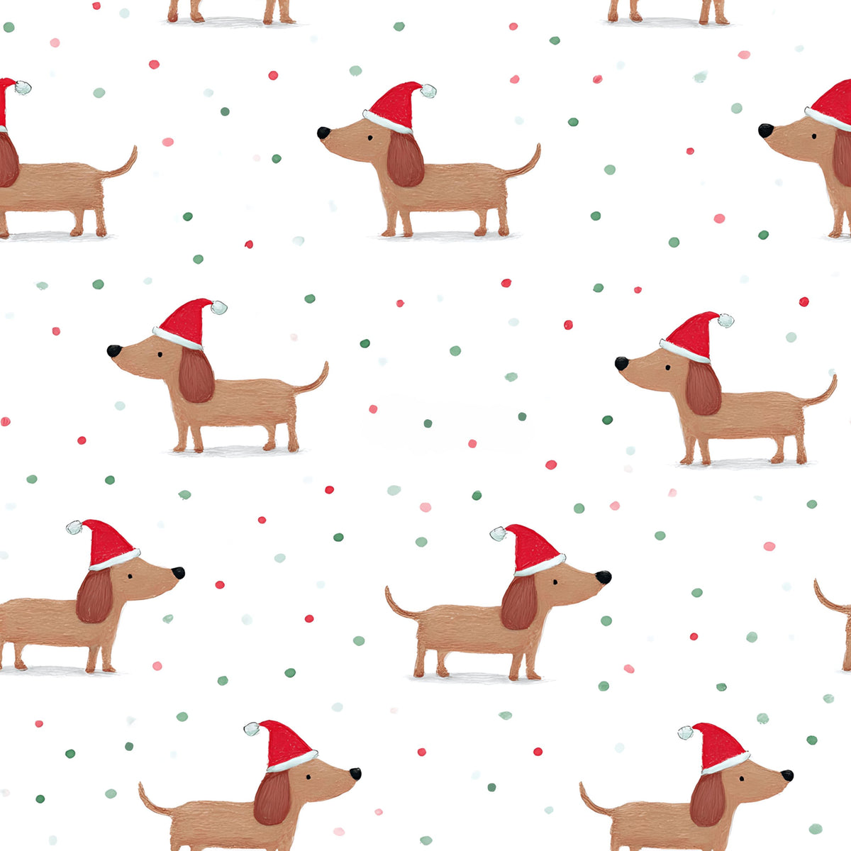 Christmas Pets Dachshund Dog Winter Print Euro Ponytail Scrub Cap