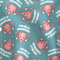 Funny Uterus OBGYN Midwife Doula Labour and Delivery Nurse Print Scrub Cap Euro, Euro Ponytail and Tie Back Optional Satin Lining