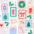Christmas Postage Stamp Pistcard Print Twist Headband