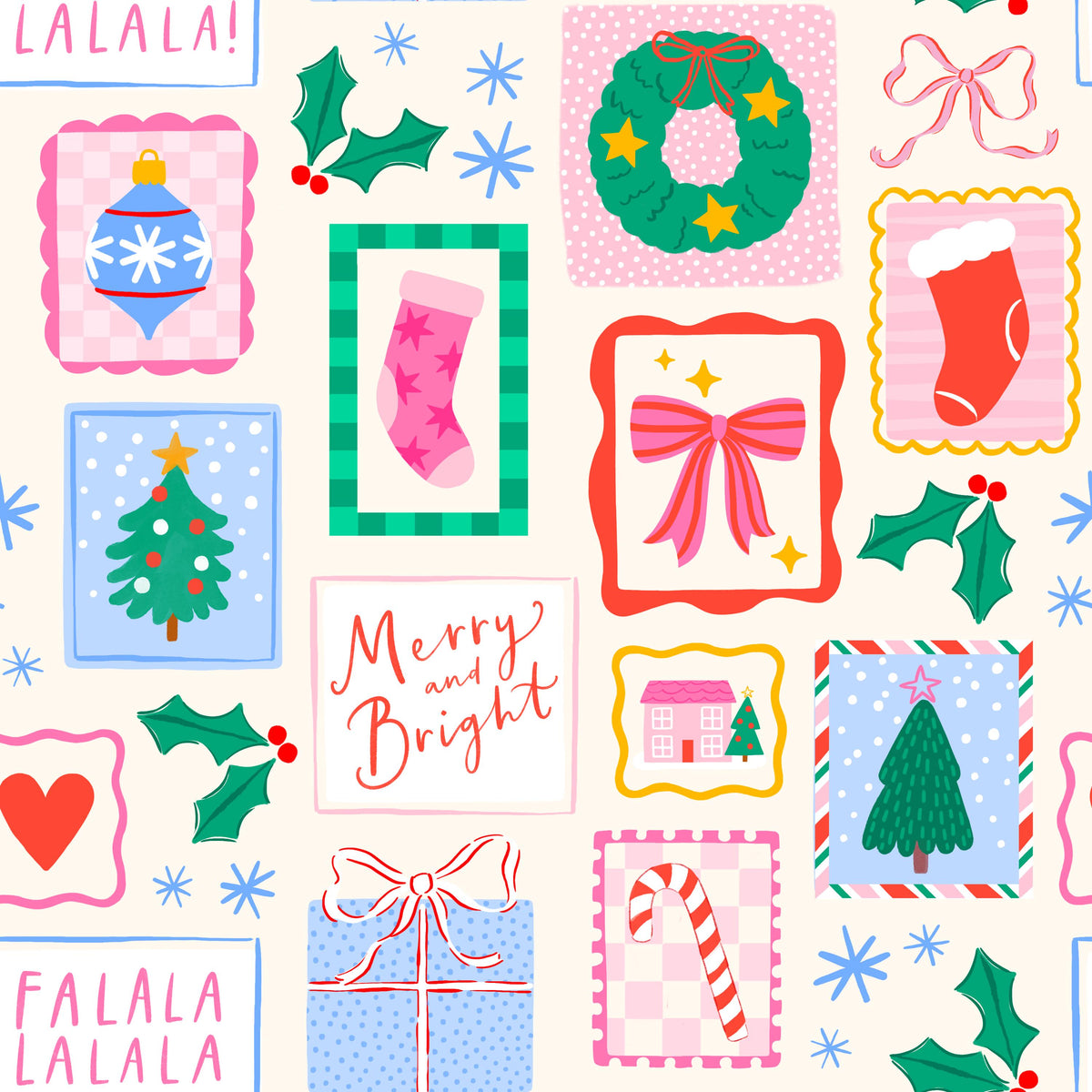 Christmas Postage Stamp Pistcard Print Twist Headband