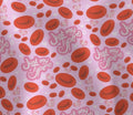 Wide Turban Twist Headband Hairband- Red and Pink Bloodtype Medical Print Phlebotomy Bloodwork Hematology
