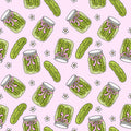 Pink Green Pickle Coquette Girl Bow Foodie Food Print Scrub Cap Euro, Euro Ponytail and Tie Back Optional Satin Lining