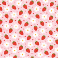 Strawberry Daisy Coquette Floral Print Scrub Cap Euro, Euro Ponytail and Tie Back Optional Satin Lining