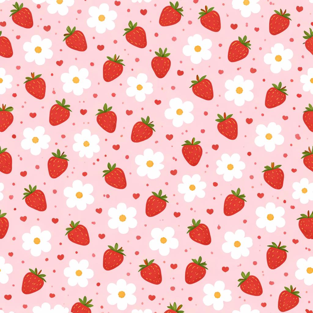 Strawberry Daisy Coquette Floral Print Scrub Cap Euro, Euro Ponytail and Tie Back Optional Satin Lining