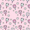 Pickleball Floral Sports Tennis Print Scrub Cap Euro, Euro Ponytail and Tie Back Optional Satin Lining