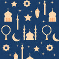 Islamic Islam Muslim Ramadan Eid Religion Mosque Moon Print Scrub Cap Euro, Euro Ponytail and Tie Back Optional Satin Lining