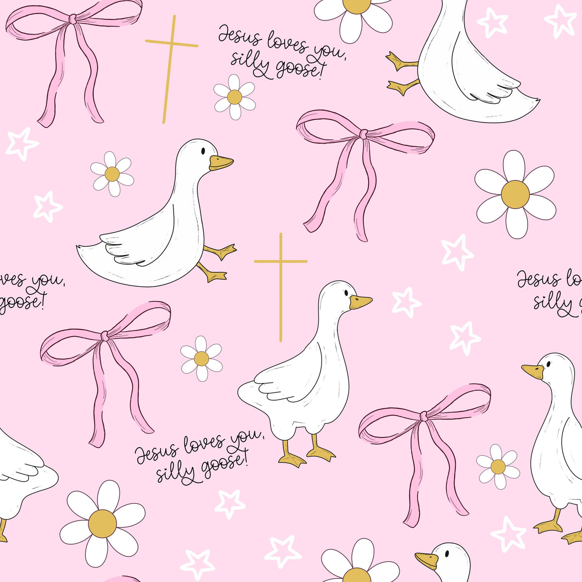 Silly Goose Floral Christian Catholic Jesus Cross Religious Easter Print Scrub Cap Euro, Euro Ponytail and Tie Back Optional Satin Lining