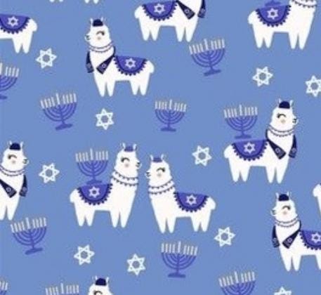 Jewish Hanukkah Menorrah Religious Print Star Scrub Cap Euro, Euro Ponytail and Tie Back Optional Satin Lining