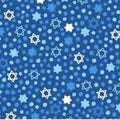 Jewish Hanukkah Menorrah Religious Print Star Scrub Cap Euro, Euro Ponytail and Tie Back Optional Satin Lining