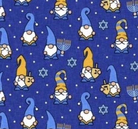 Jewish Hanukkah Menorrah Religious Print Star Scrub Cap Euro, Euro Ponytail and Tie Back Optional Satin Lining