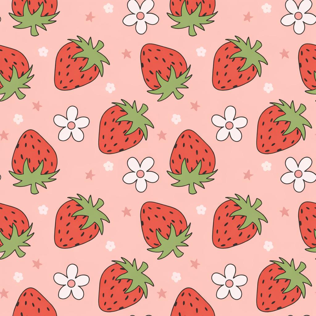 Pink Strawberry Floral Spring Fruit Print Scrub Cap Euro, Euro Ponytail and Tie Back Optional Satin Lining
