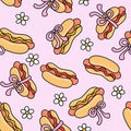 Coquette Summer Floral Hotdog Food Print Twist Headband Bandana Hair accessories accessory