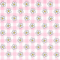 Daisy Floral Flower Gingham Summer Spring Print Scrub Cap Euro, Euro Ponytail and Tie Back Optional Satin Lining