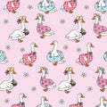 Goose Being Silly Summer Porch Goose Print Scrub Cap Euro, Euro Ponytail and Tie Back Optional Satin Lining