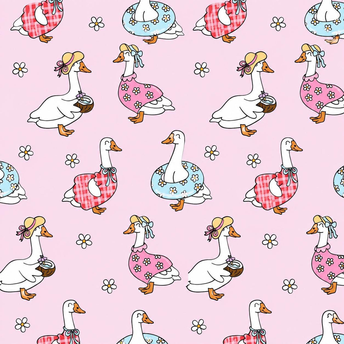 Goose Being Silly Summer Porch Goose Print Scrub Cap Euro, Euro Ponytail and Tie Back Optional Satin Lining