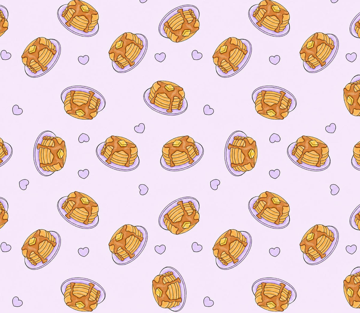 Pancake Breakfast Foods Coquette Heart Cute Print Scrub Cap Euro, Euro Ponytail and Tie Back Optional Satin Lining