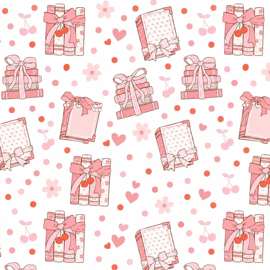 Pink Coquette Bookish Literary Romance Fantasy Girly Romantasy Print Scrub Cap Euro, Euro Ponytail and Tie Back Optional Satin Lining