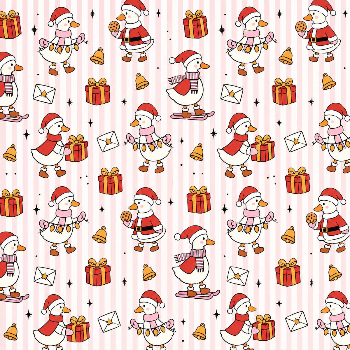 Goose Being Silly Christmas Holiday Funny Novelty Print Scrub Cap Euro, Euro Ponytail and Tie Back Optional Satin Lining