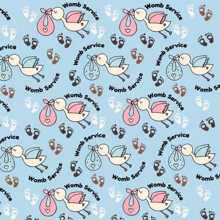 Womb Service Funny Maternity Labour and Delivery Midwife OBGYN Nurse Print Scrub Cap Euro, Euro Ponytail and Tie Back Optional Satin Lining