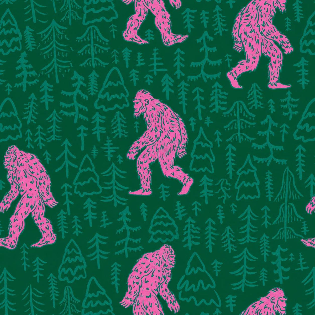 Bigfoot Monster Conspiracy Theory Sasquatch Camping Print Scrub Cap Euro, Euro Ponytail and Tie Back Optional Satin Lining