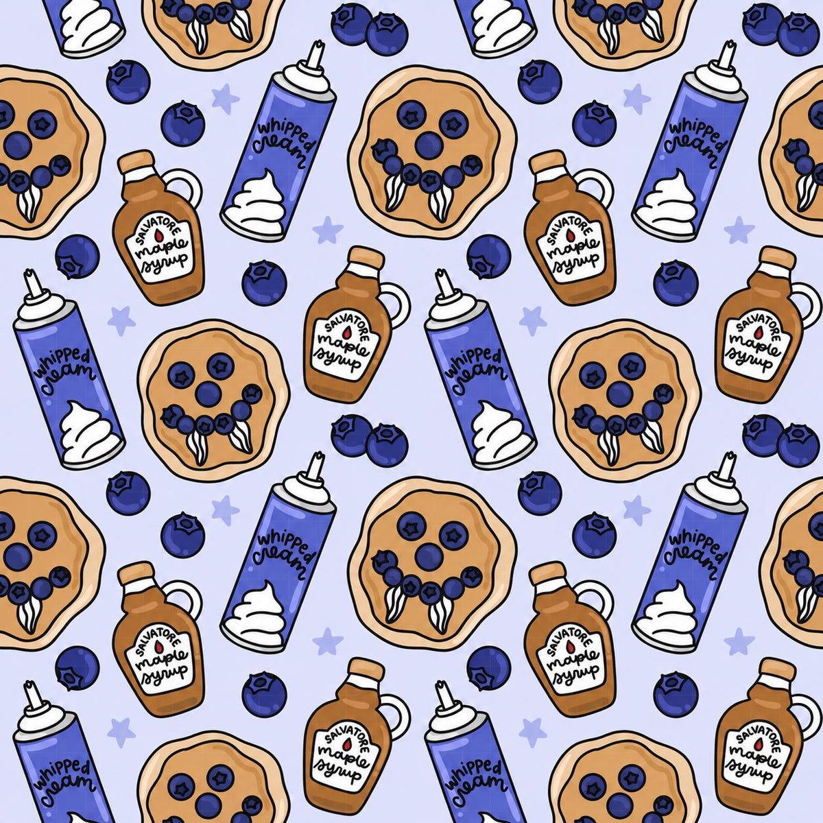 Blueberry Vampire Pancakes Food Maple Syrup Autumn Halloween Print Scrub Cap Euro, Euro Ponytail and Tie Back Optional Satin Lining