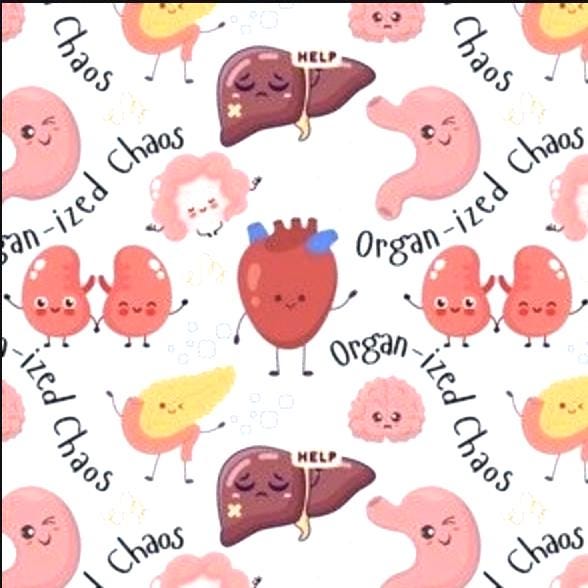 Punny Organ Anatomy Scrub Cap Funny Medical Organs Print Surgical Cap for Nurses, Doctors, Surgeons & Students | Euro, Ponytail and Tie Back