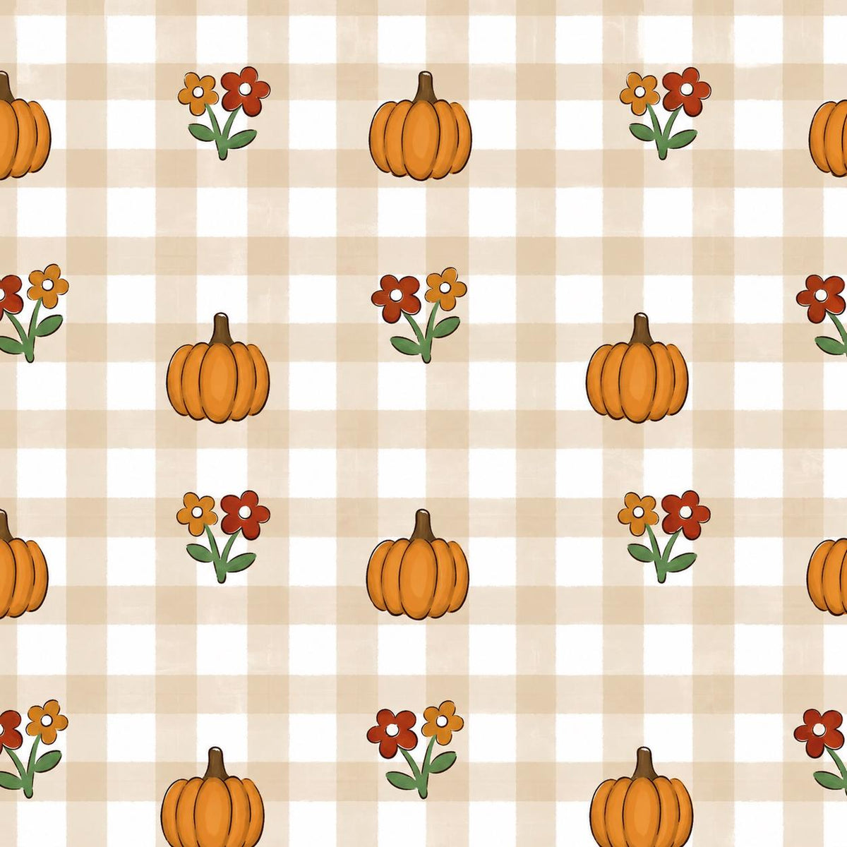 Coquette Gingham Pumpkin Autumn Fall Halloween Print Scrub Cap Euro, Euro Ponytail and Tie Back Optional Satin Lining