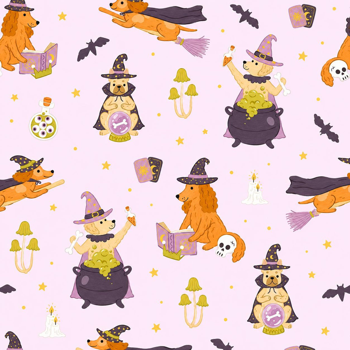 Halloween Dog Costume,Ghost, Witch, Pumpkin & Hot Dog Dogs Print Scrub Cap Euro, Euro Ponytail and Tie Back Optional Satin Lining