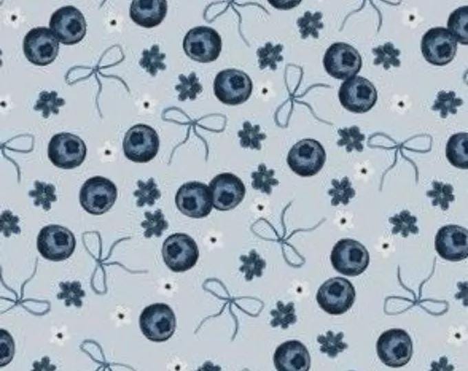 Blueberry Coquette Bow Floral Spring Fruit Print Headband Wide Twist Soft Wear Two Ways Hair Accessory Easy Hairstyles