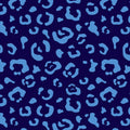 Dark Blue Leopard Cheetah Cat Animal Print Print Scrub Cap Euro, Euro Ponytail and Tie Back Optional Satin Lining