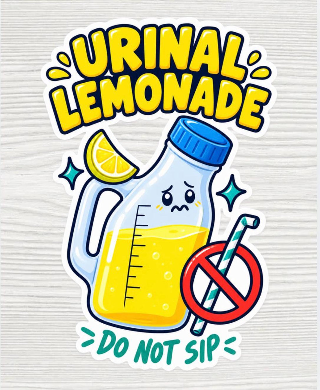 Urinal Lemonade Sticker | Funny Nurse Sticker | Medical Humour Vinyl Decal | ER Nurse Gift | Waterproof 2x2 Die Cut Sticker
