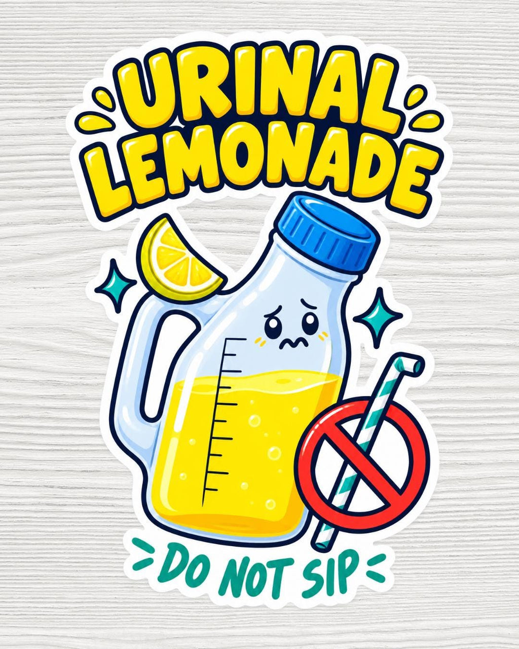 Urinal Lemonade Sticker | Funny Nurse Sticker | Medical Humour Vinyl Decal | ER Nurse Gift | Waterproof 2x2 Die Cut Sticker