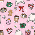 Cozy Christmas Winter Coffee Holiday Print Scrub Cap Euro, Euro Ponytail and Tie Back Optional Satin Lining