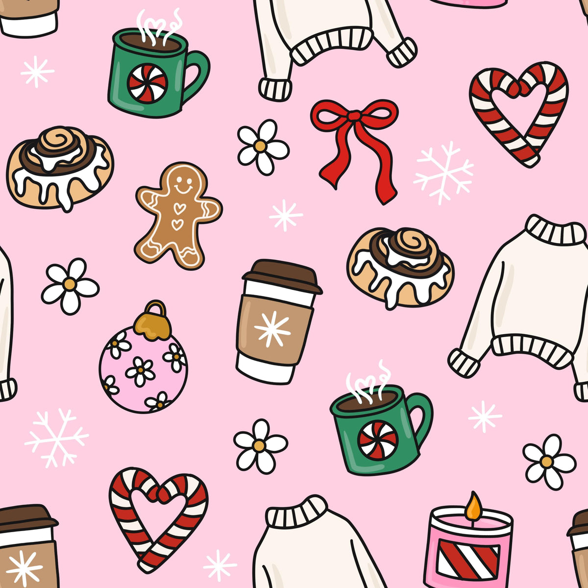 Cozy Christmas Winter Coffee Holiday Print Scrub Cap Euro, Euro Ponytail and Tie Back Optional Satin Lining