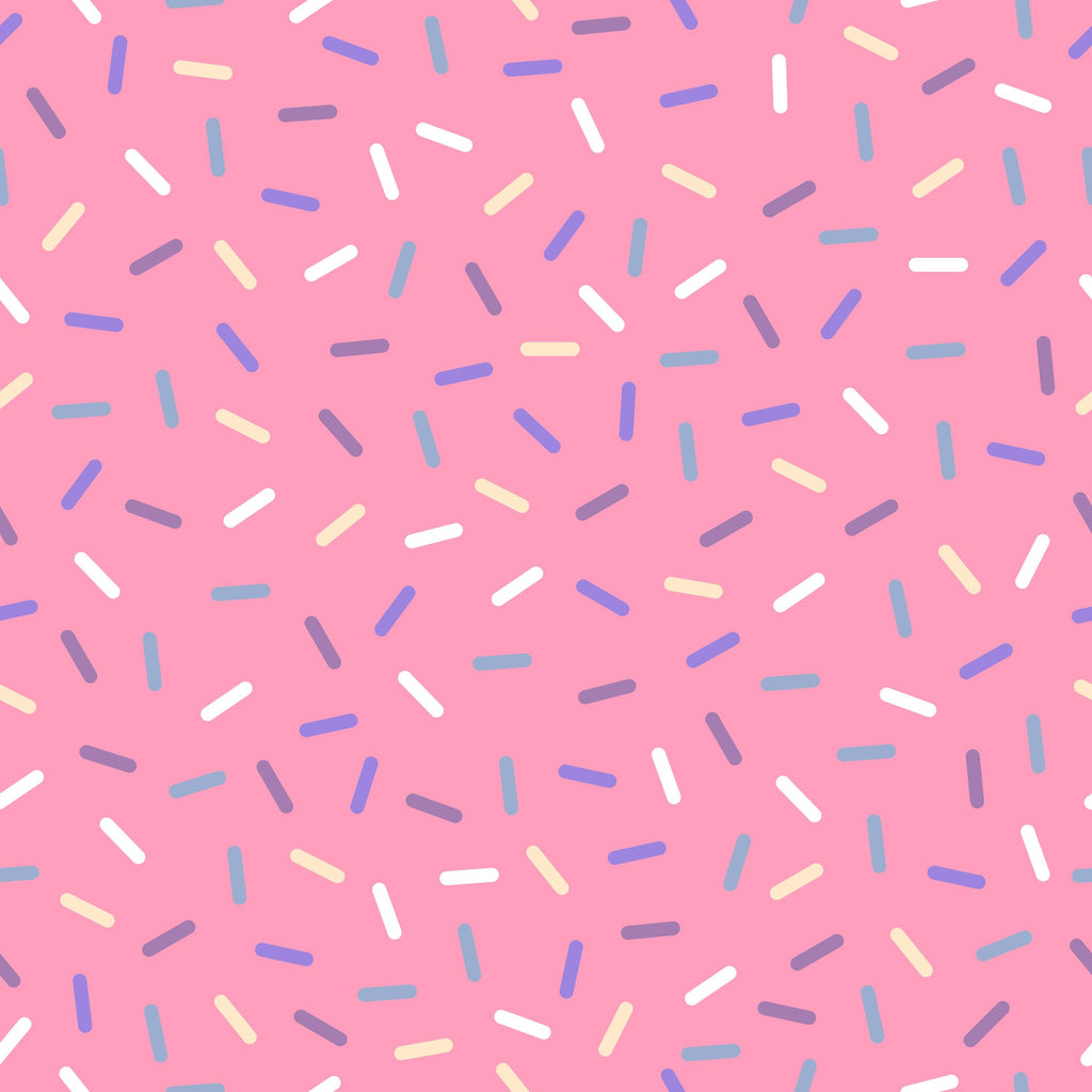 Pink Sprinkles Party Birthday Cake Candy Sweets Print Scrub Cap Euro, Euro Ponytail and Tie Back Optional Satin Lining