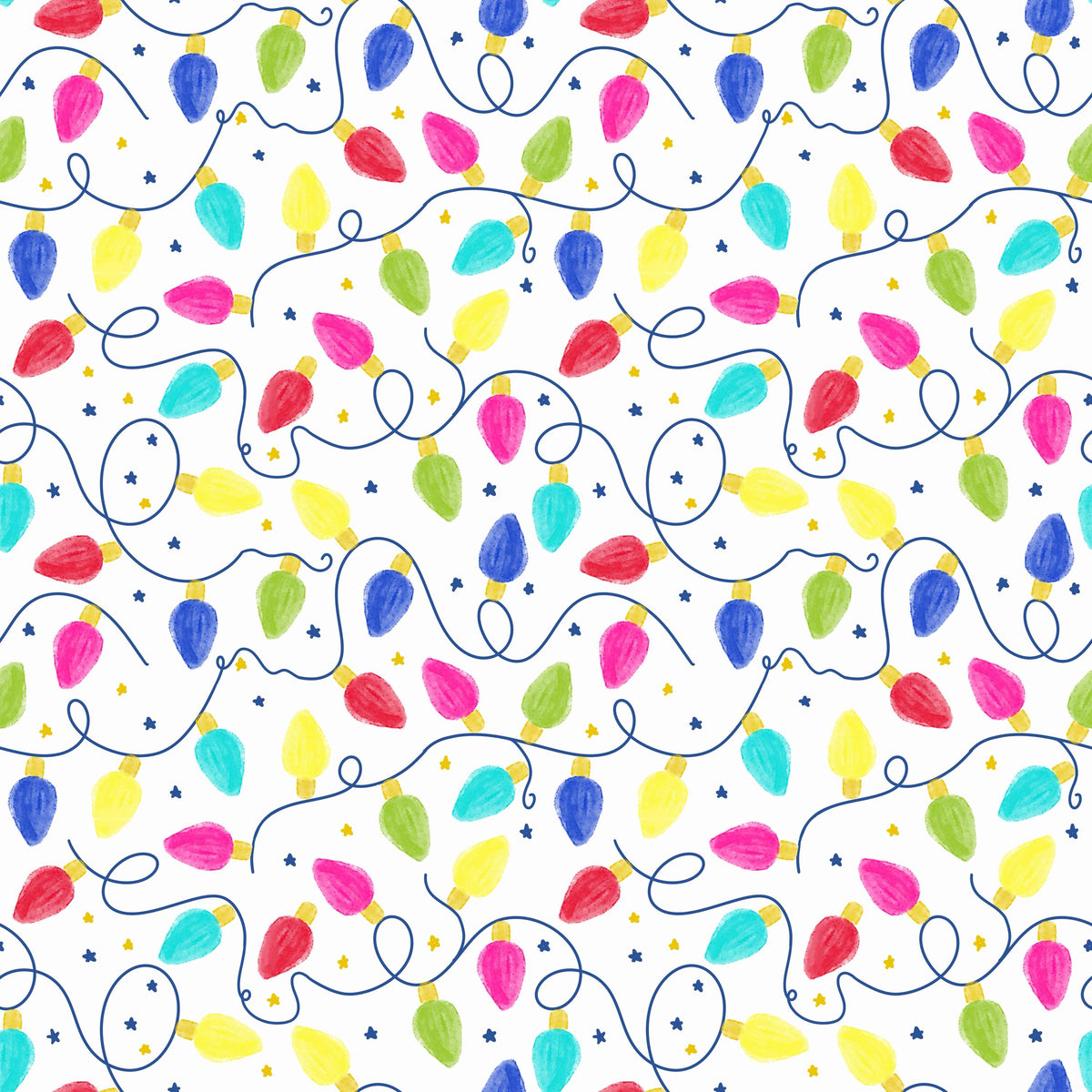 Rainbow Christmas Lights Holiday Print Scrub Cap Euro, Euro Ponytail and Tie Back Optional Satin Lining