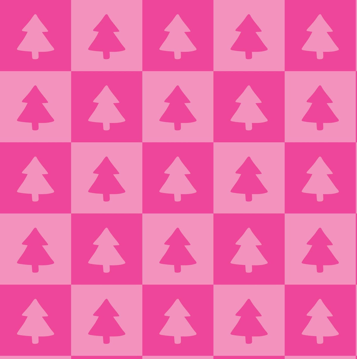 Pink Checkered Christmas Tree Holiday Print Scrub Cap Euro, Euro Ponytail and Tie Back Optional Satin Lining
